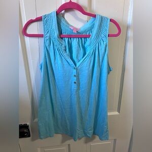 Lilly Pulitzer Essie sleeveless tank top in Breakwater Blue size Large